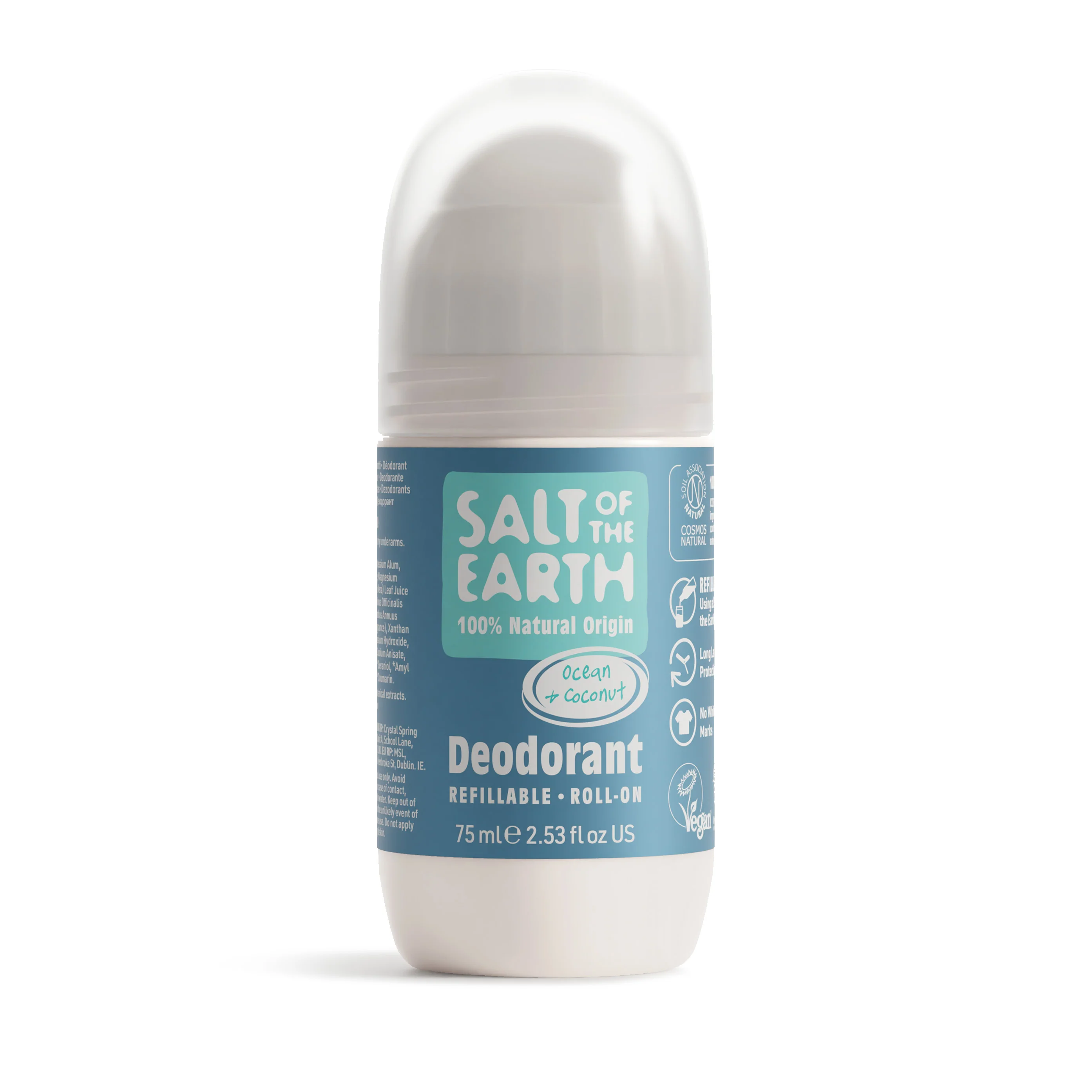 Deodorant natural roll-on reîncărcabil Ocean & Coconut